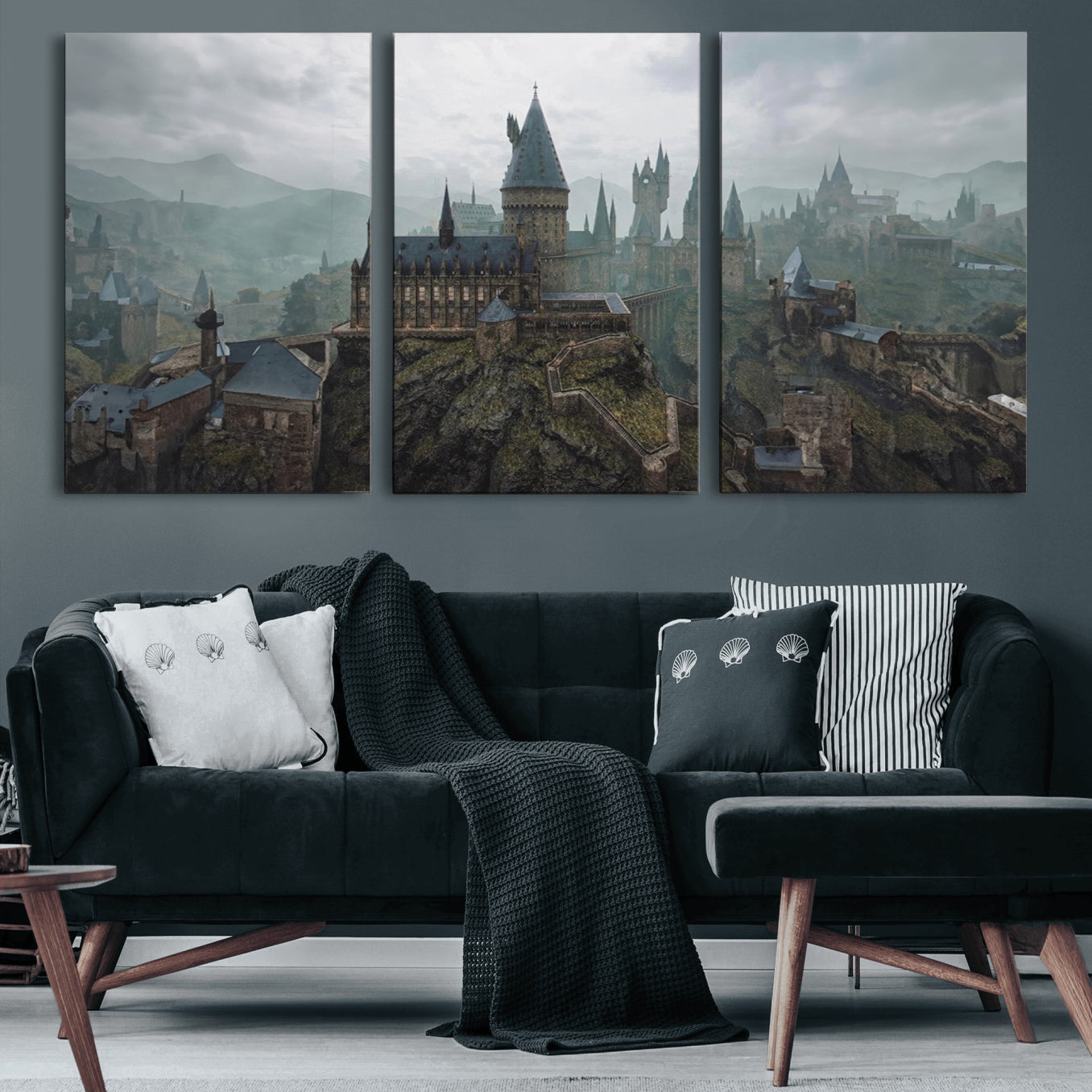 -Disney Castle Wall Art Canvas Print, Living Kids Home Room Decor Art Print
