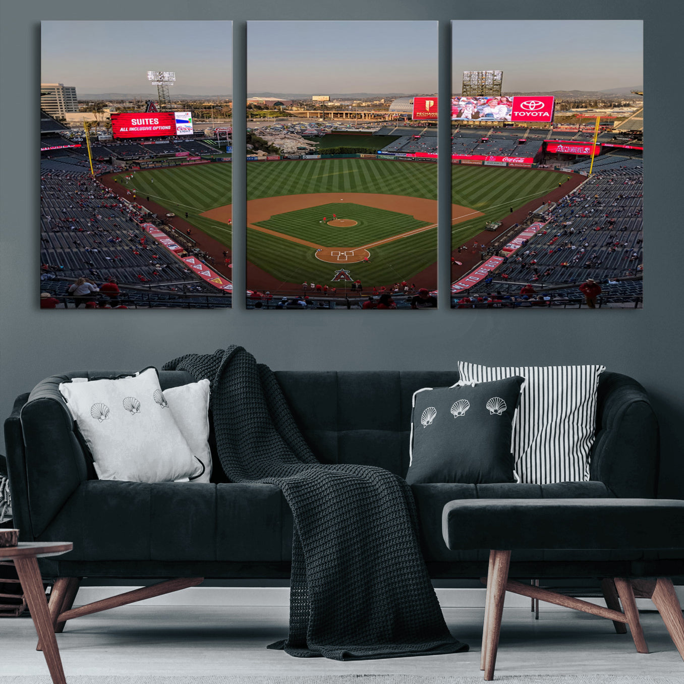 45864-MGV-CV-60X30-3P-Los Angeles Angels Baseball Canvas Print - Anaheim Angel Stadium Wall Art Canvas Print