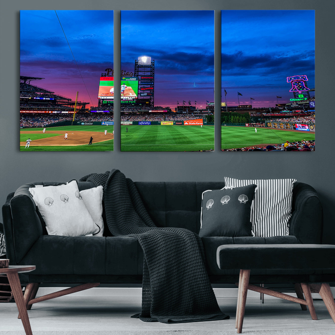 20427-MGV-CV-60X30-3P-Philadelphia Phillies Baseball Team Print - Philadelphia Citizens Bank Park Stadium Canvas Wall Art