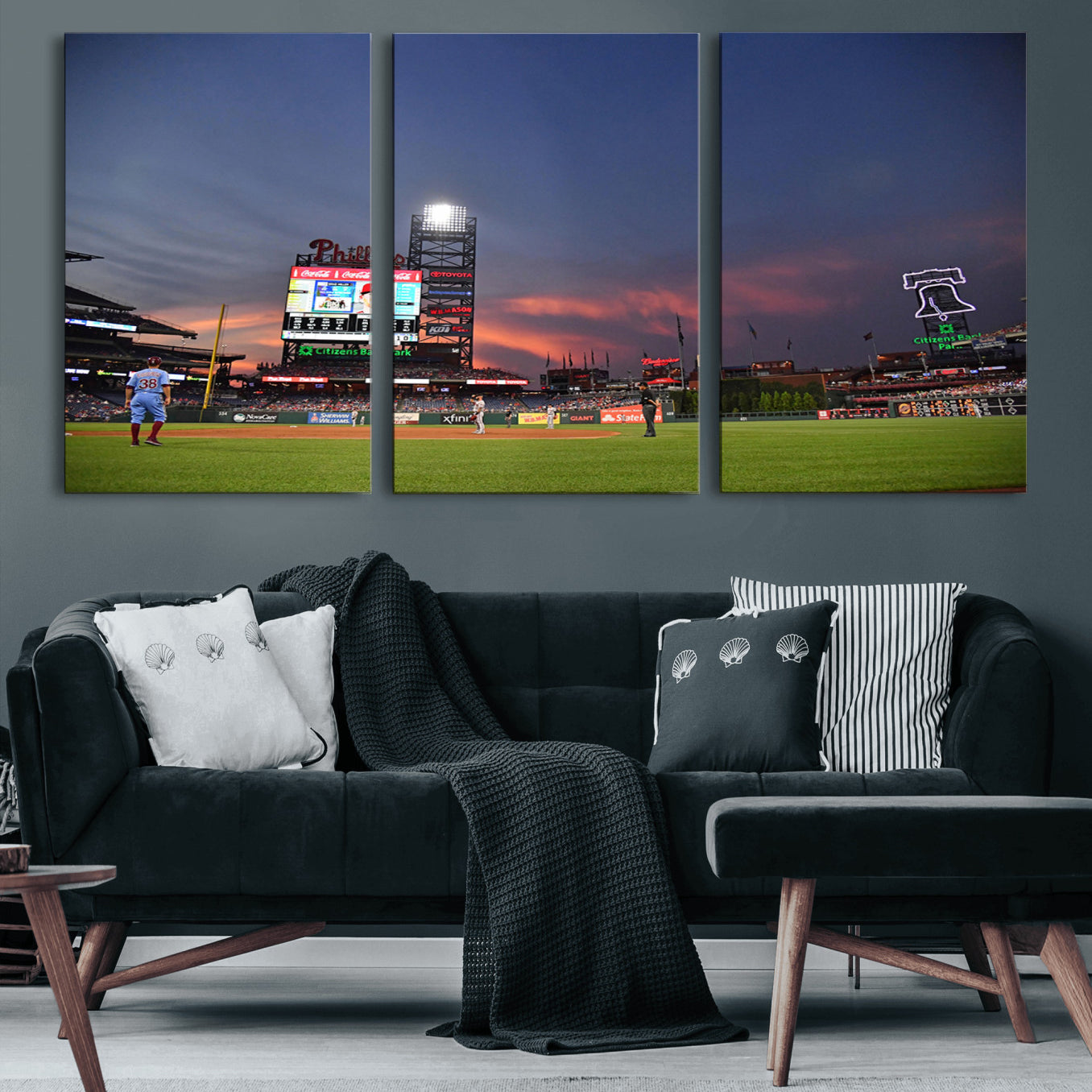 22594-MGV-CV-60X30-3P-Philadelphia Phillies Baseball Print - Philadelphia Citizens Bank Park Stadium Wall Art, Phillies