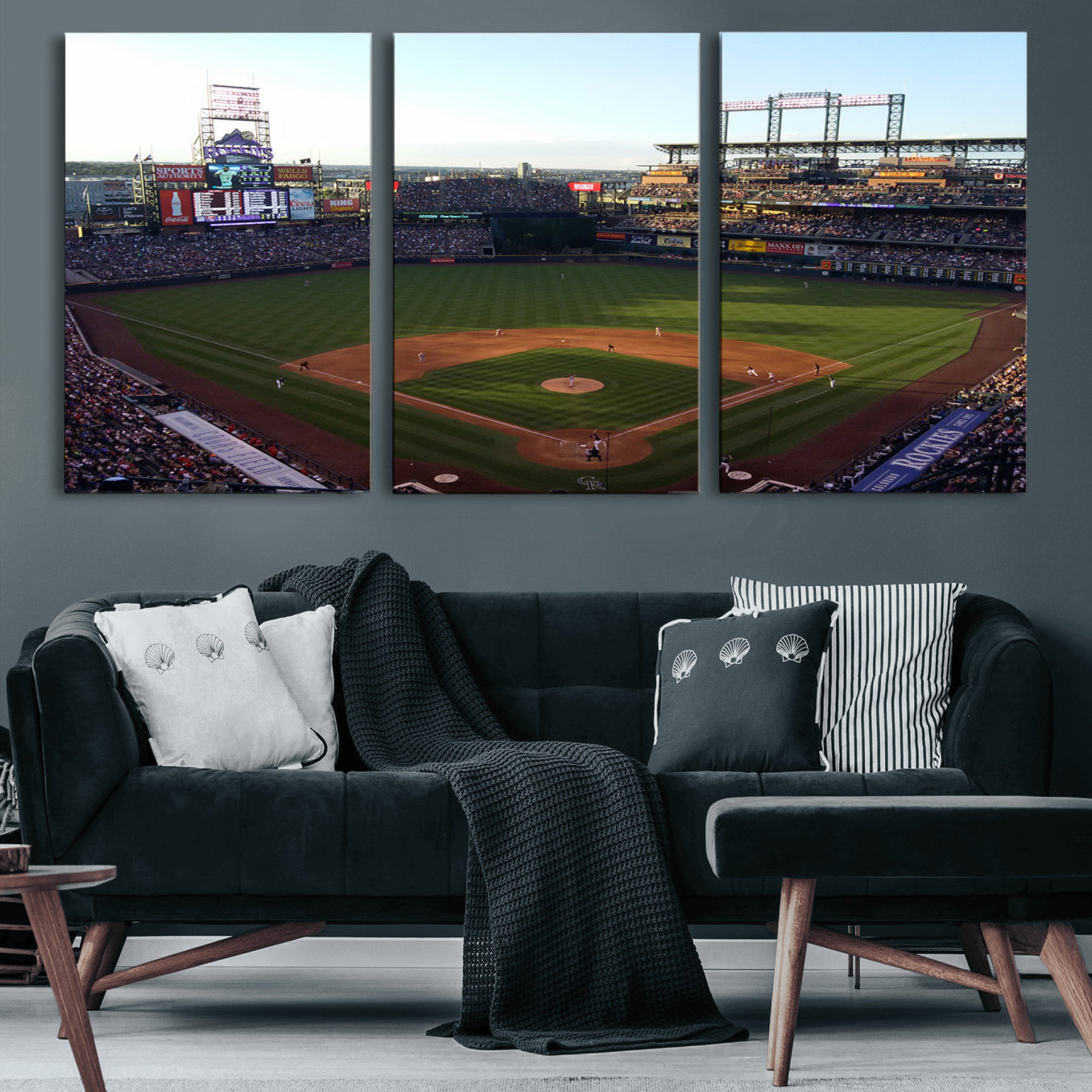 21638-MGV-CV-60X30-3P-Colorado Rockies Coors Field Wall Art Canvas Print - MLB Baseball Stadium