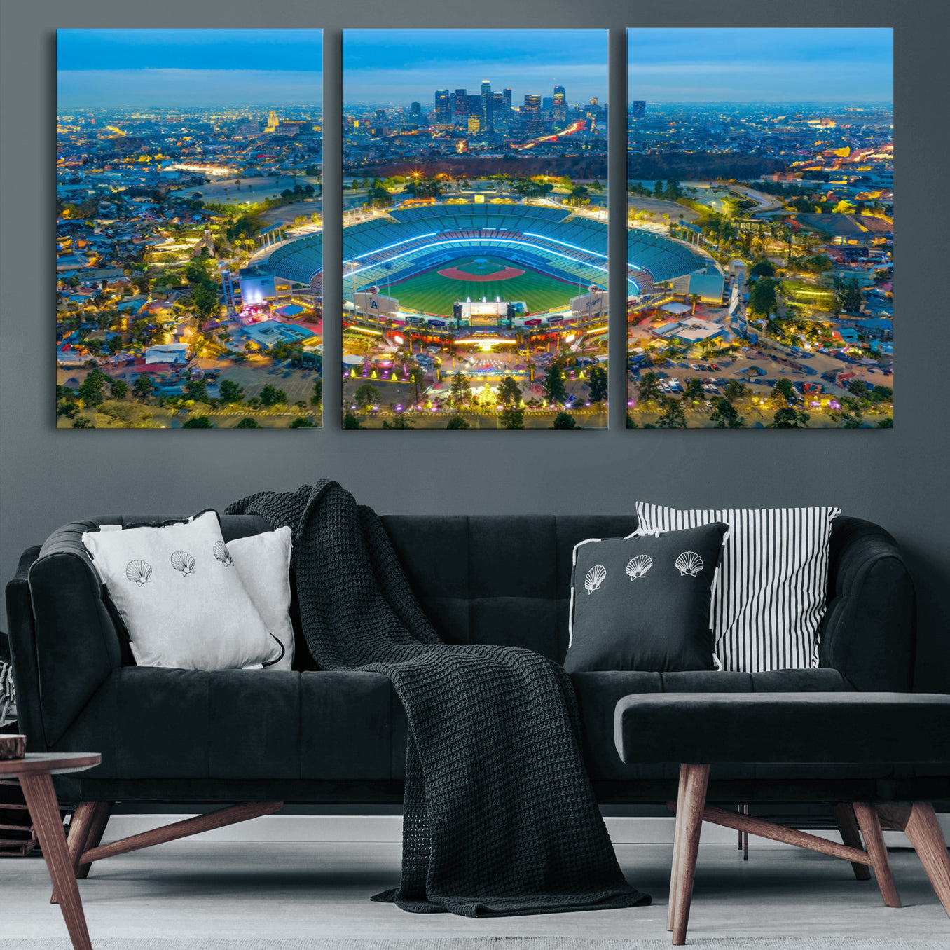 -Los Angeles Dodgers Wall Art Canvas, Dodger Stadium Wall Art Canvas Print - MLB Baseball Stadium