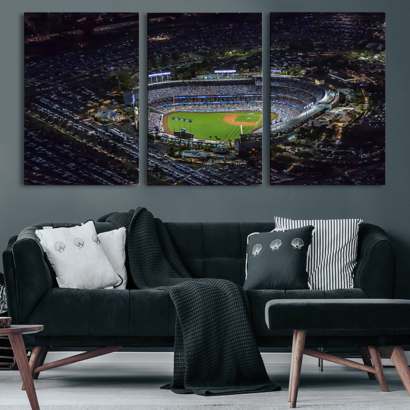 20932-MGV-CV-36X24-Los Angeles Dodgers Dodger Stadium Wall Art Canvas Print - MLB Baseball Stadium