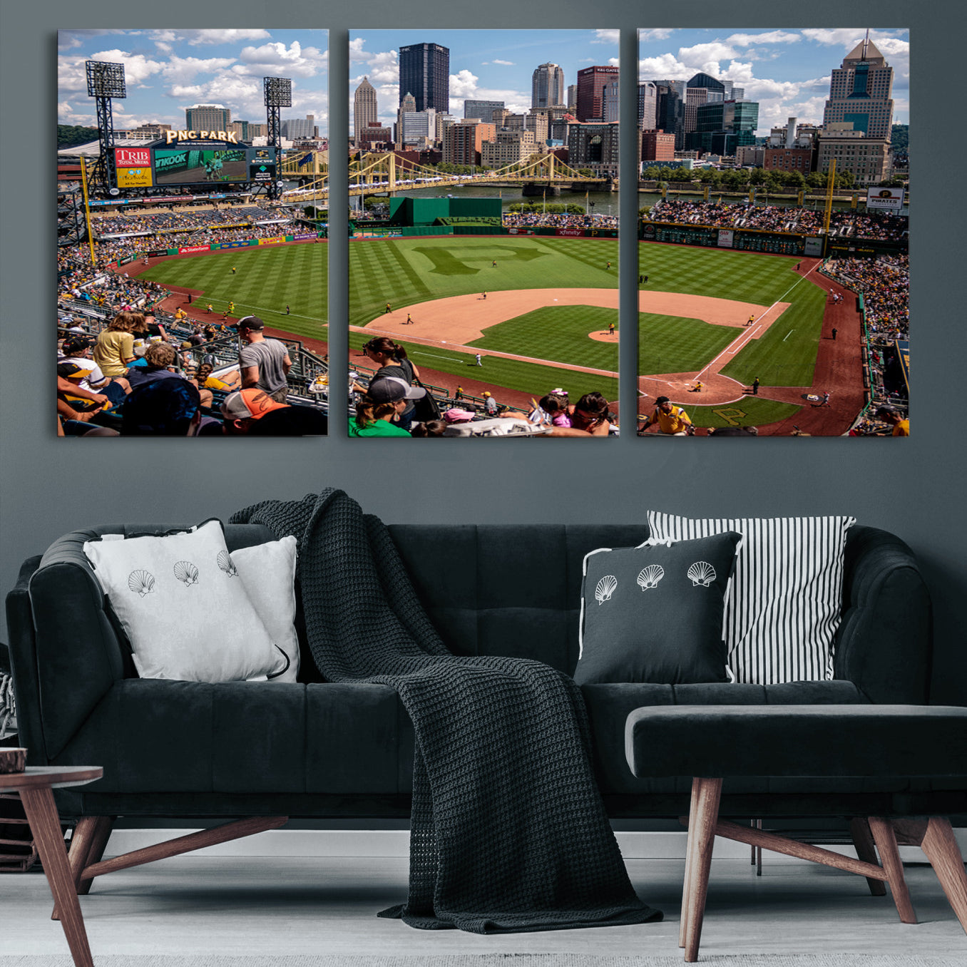 -Pittsburgh Pirates Baseball Team Print - PNC Park Stadium Wall Art Canvas Print - Ready to Hang