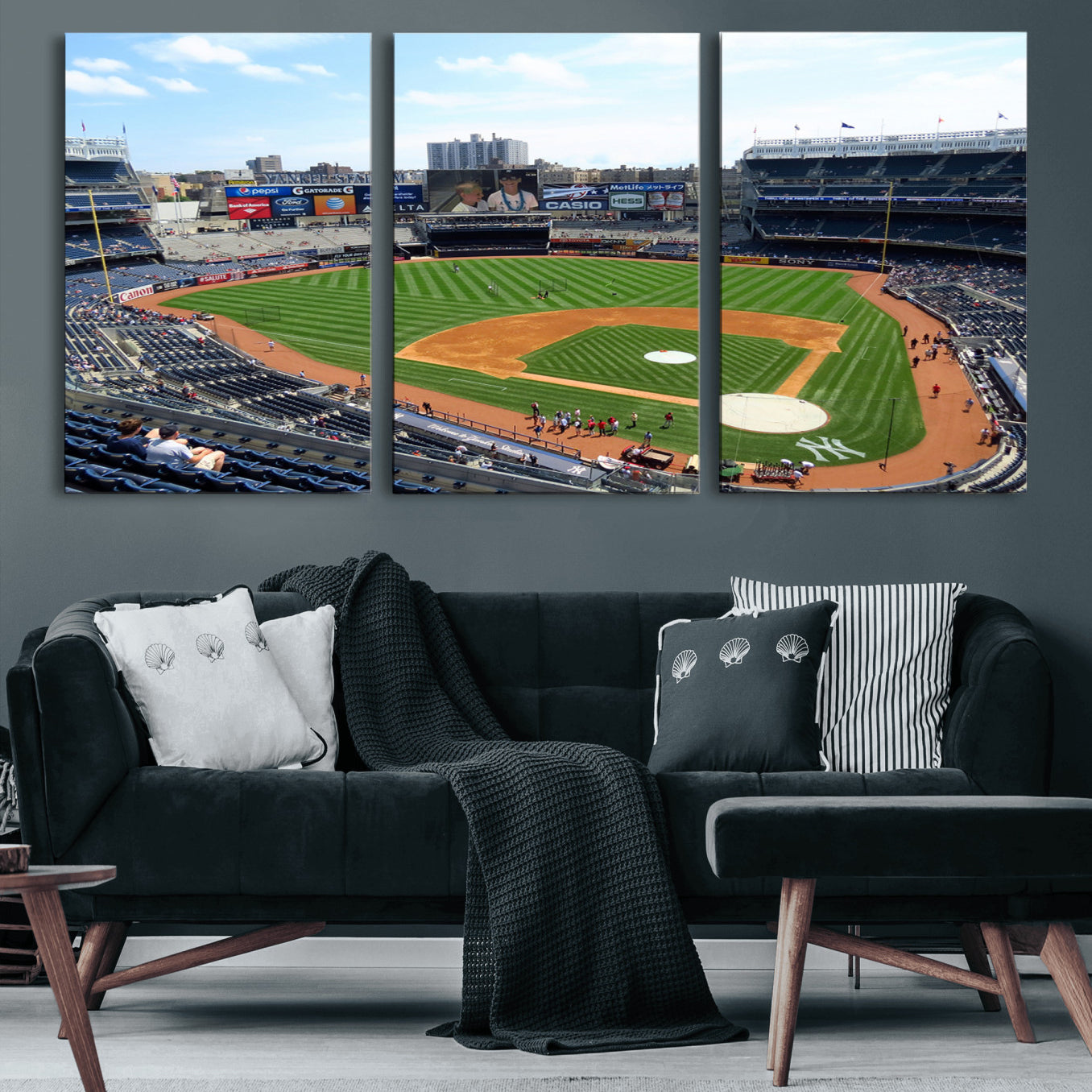 98047-MGV-CV-60X30-3P-Buffalo Bills Stadium Wall Art - Buffalo Bills Decor- NFL Fans Gift, Perfect Sports Decor for Living