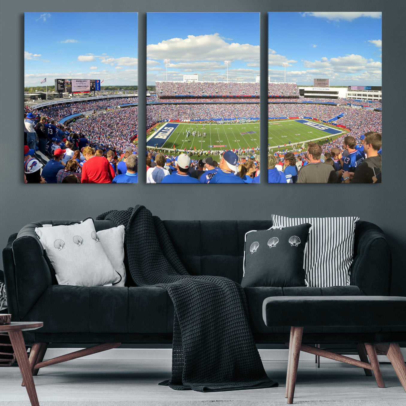35302-MGV-CV-60X30-3P-Buffalo Bills NFL Football Team Print - Buffalo Highmark Stadium Wall Art Canvas Print
