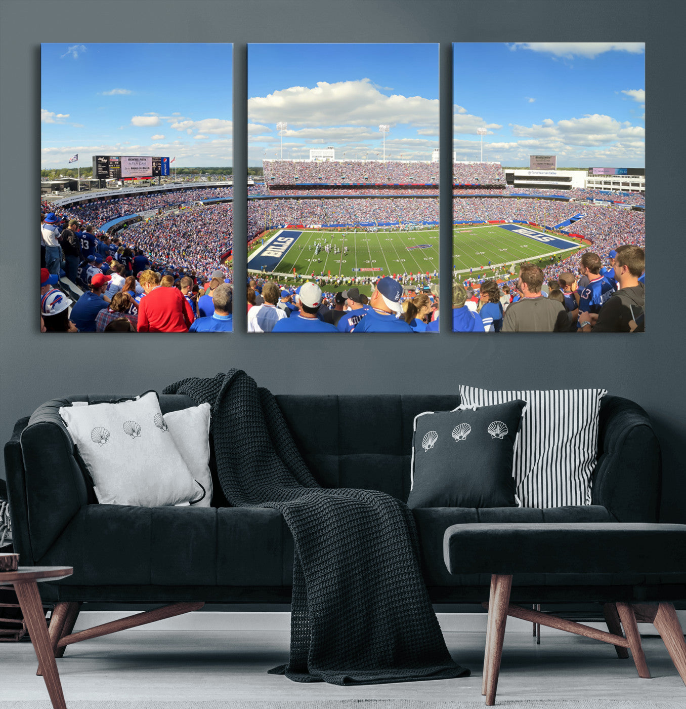 35302-MGV-CV-60X30-3P-Buffalo Bills NFL Football Team Print - Buffalo Highmark Stadium Wall Art Canvas Print