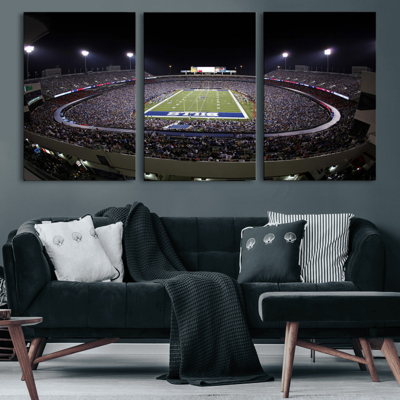 98546-MGV-CV-60X30-3P-Buffalo Bills NFL Football Team Print - Buffalo Highmark Stadium Wall Art Canvas Print