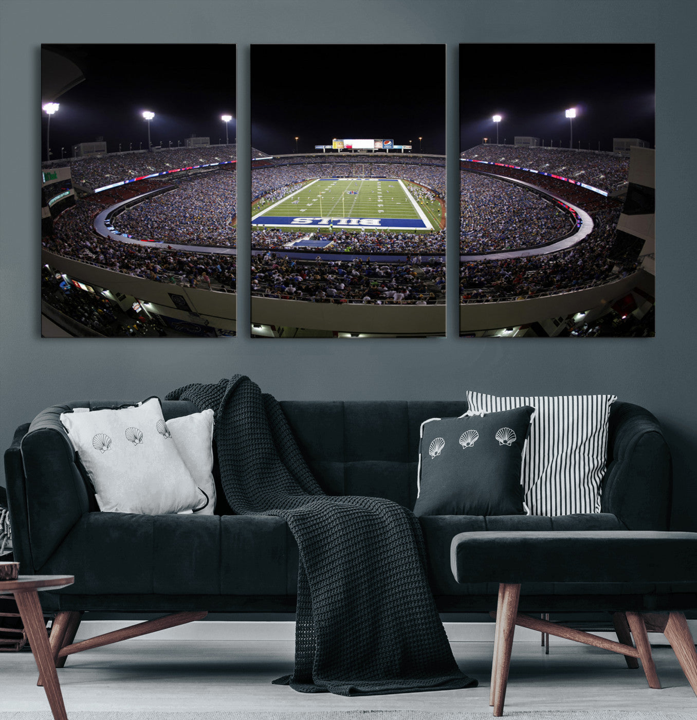 98546-MGV-CV-60X30-3P-Buffalo Bills NFL Football Team Print - Buffalo Highmark Stadium Wall Art Canvas Print