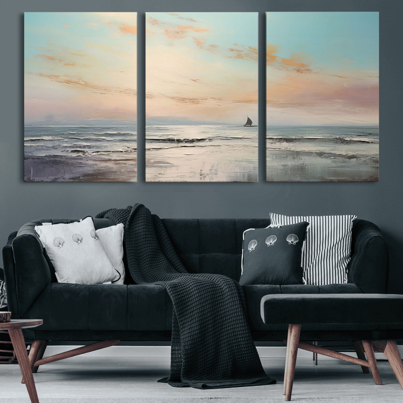 97630-MGV-CV-60X30-3P-Abstract Ocean Wall Art - Boat Wall Art Canvas Print