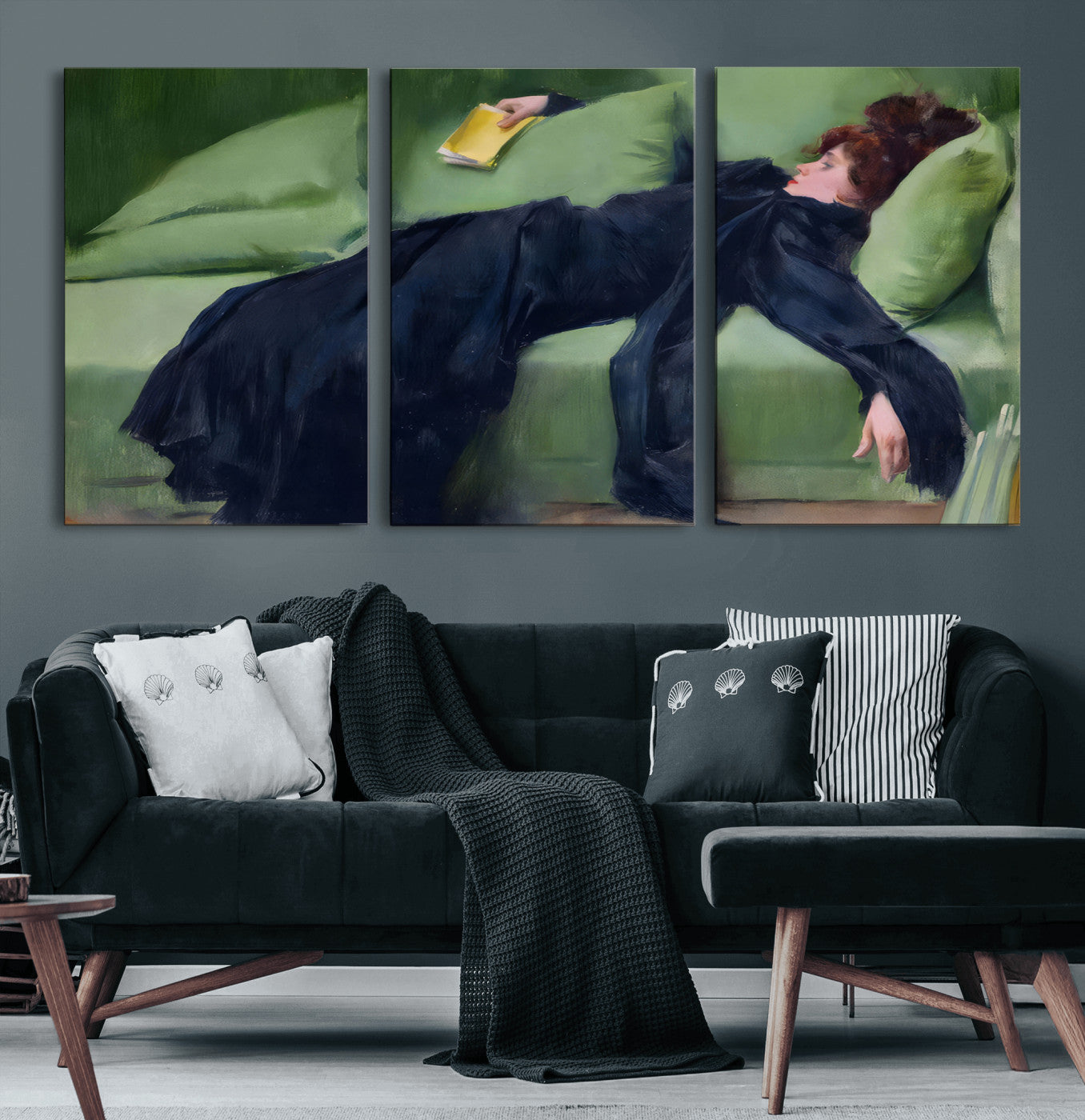 17725-MGV-CV-36X24-Decadent Girl by Ramon Casas Wall Art Canvas Print, Framed Decadent Girl Canvas Print