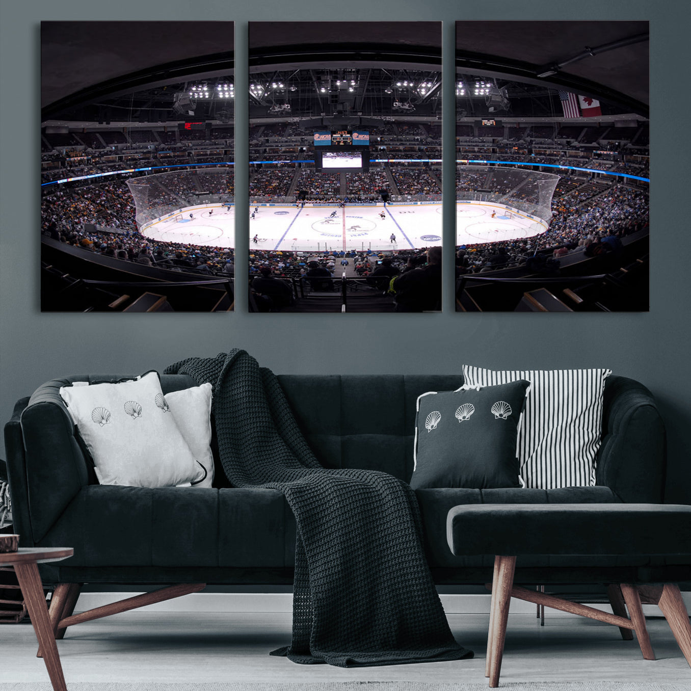 54576-MGV-CV-60X30-3P-Ball Arena Denver Colorado Avalanche Hockey Team Wall Art Canvas Print - Denver Ice Hockey Stadium
