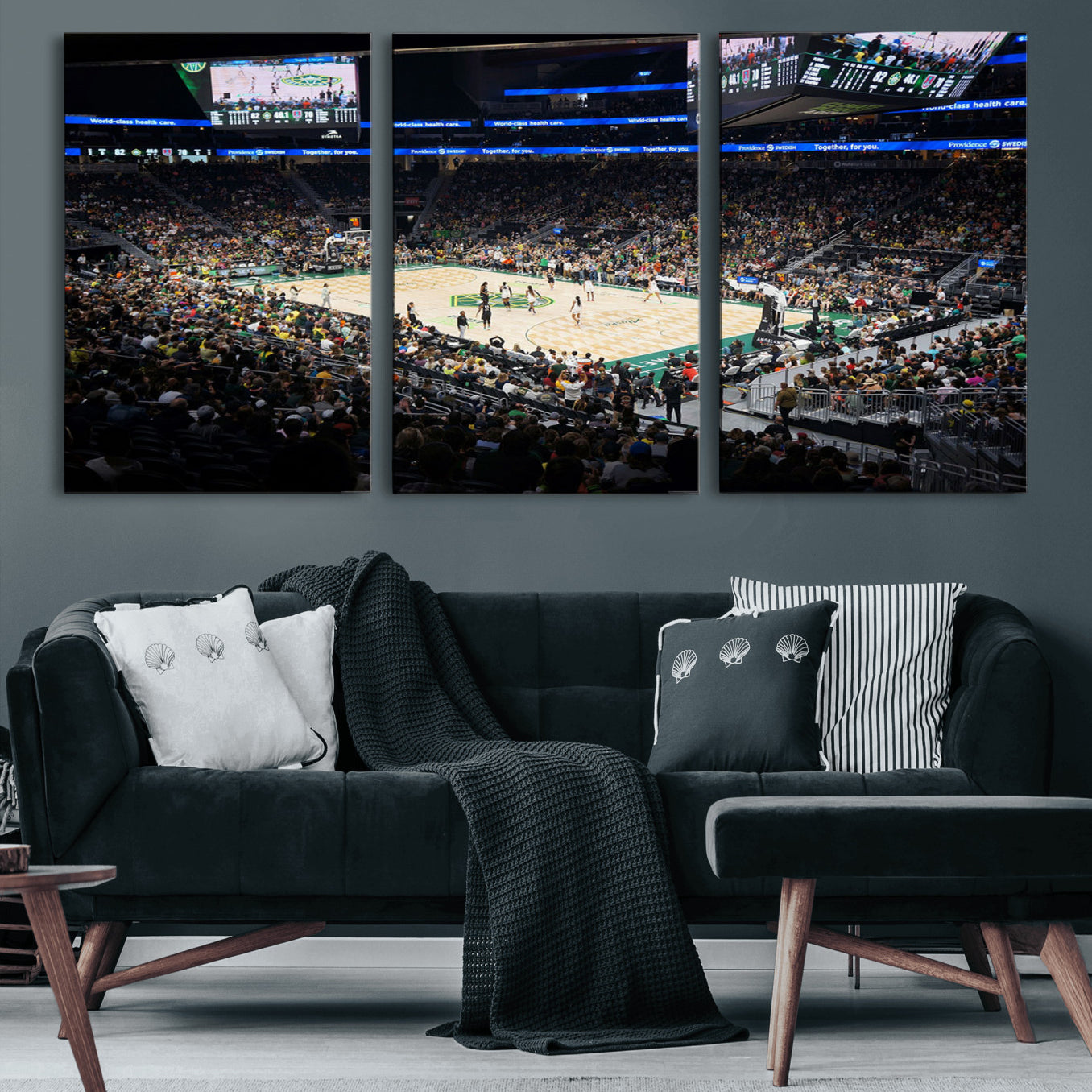 19115-MGV-CV-60X30-3P-Climate Pledge Arena | Washington Seattle Kraken Hockey Stadium Wall Art | Canvas Print | Ready to