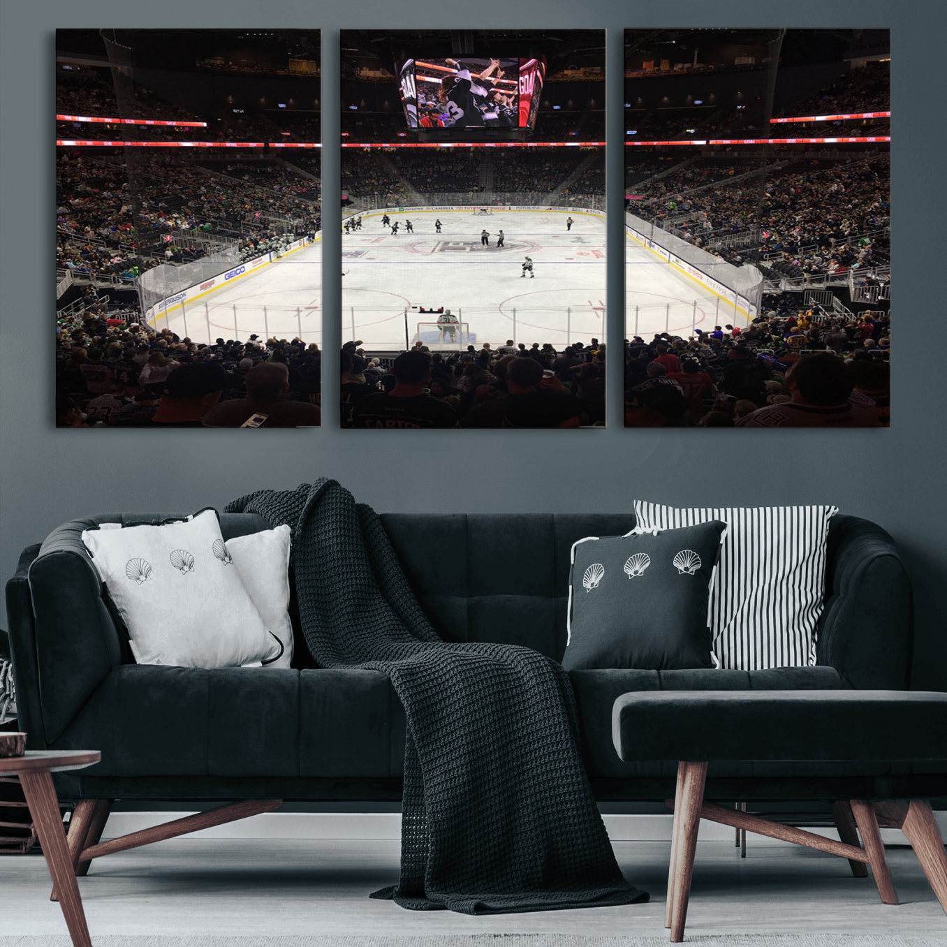 14802-MGV-CV-60X30-3P-T Mobile Arena Paradise Nevada Vegas Golden Knights Ice Hockey Stadium Canvas Print Wall Art
