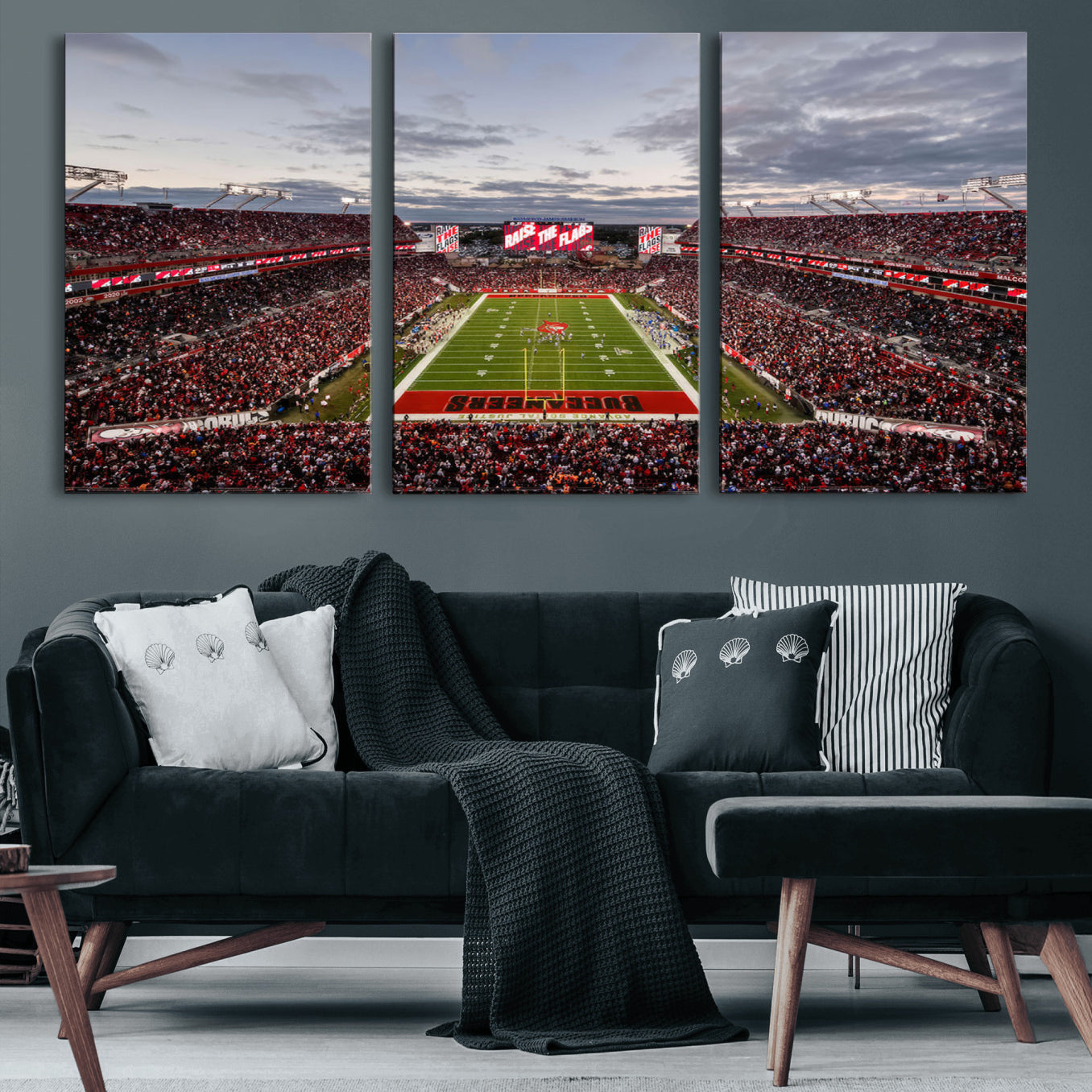 35698-MGV-CV-60X30-3P-Florida Tampa Raymond James Stadium Wall Art Canvas Print - NFL Football Stadium Print Canvas