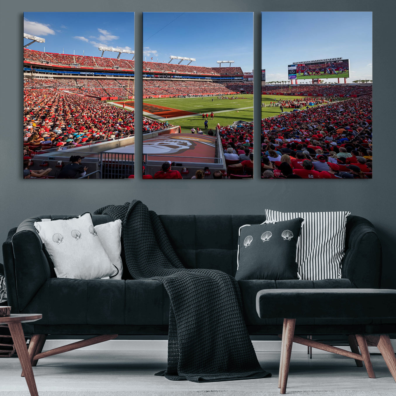 65229-MGV-CV-60X30-3P-Florida Tampa Raymond James Stadium Wall Art Canvas Print - NFL Football Stadium Print