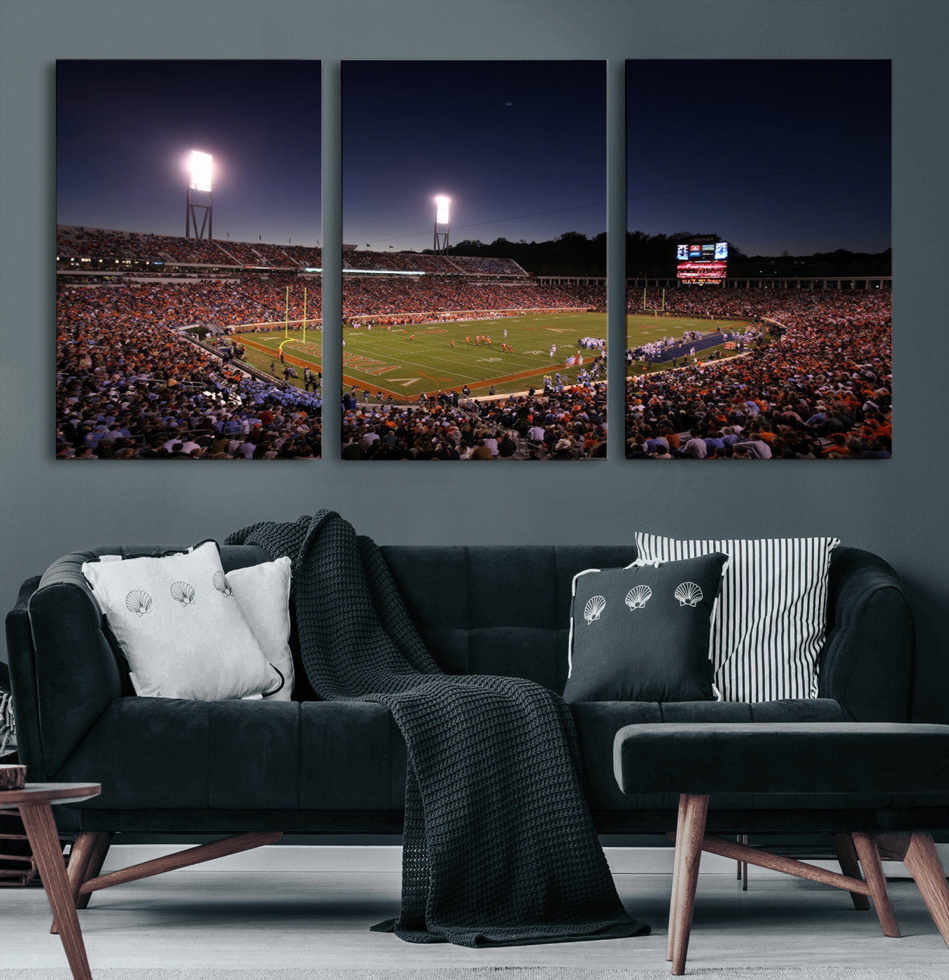 69378-MGV-CV-60X30-3P-Virginia Cavaliers Football Team Print - Charlottesville Scott Stadium Canvas Print Wall Art