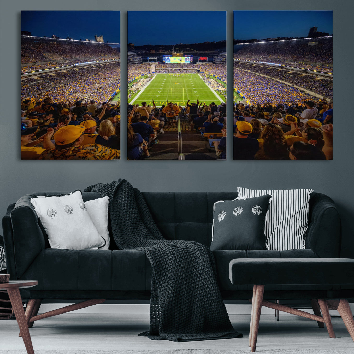 62297-MGV-CV-60X30-3P-Pittsburgh Panthers Football Team Print - Pittsburgh Acrisure Stadium Wall Art Canvas Print
