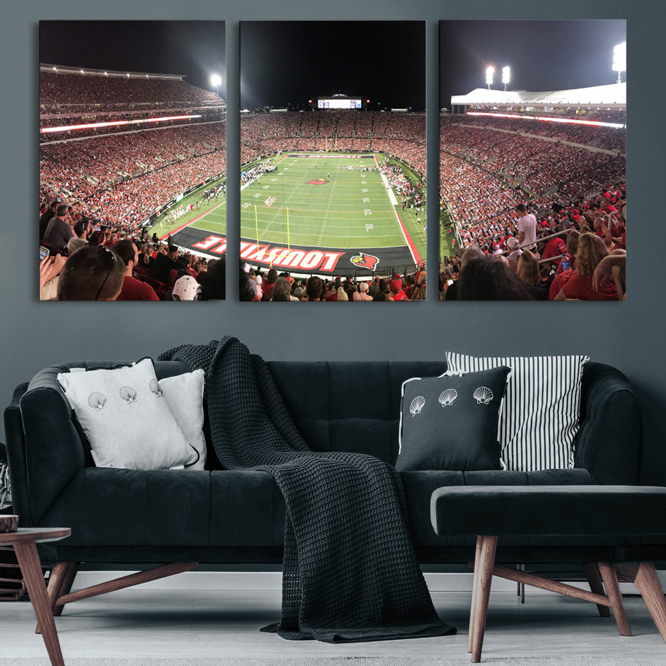 -University of Louisville Cardinals Football Team Print - Louisville Cardinal Stadium Wall Art Canvas