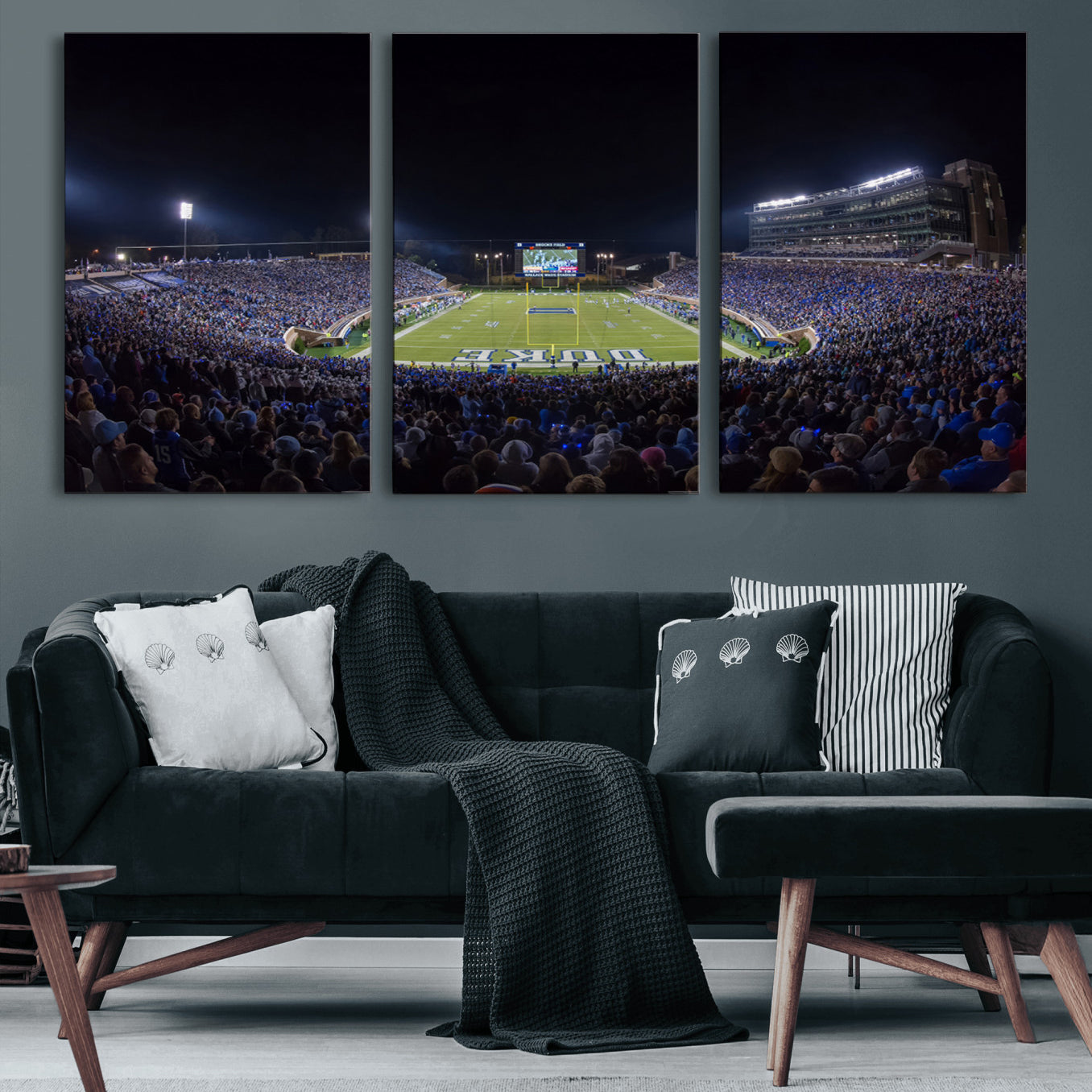 21070-MGV-CV-36X24-Duke University Blue Devils Football Team Print - Durham Wallace Wade Stadium Wall Art Canvas Print
