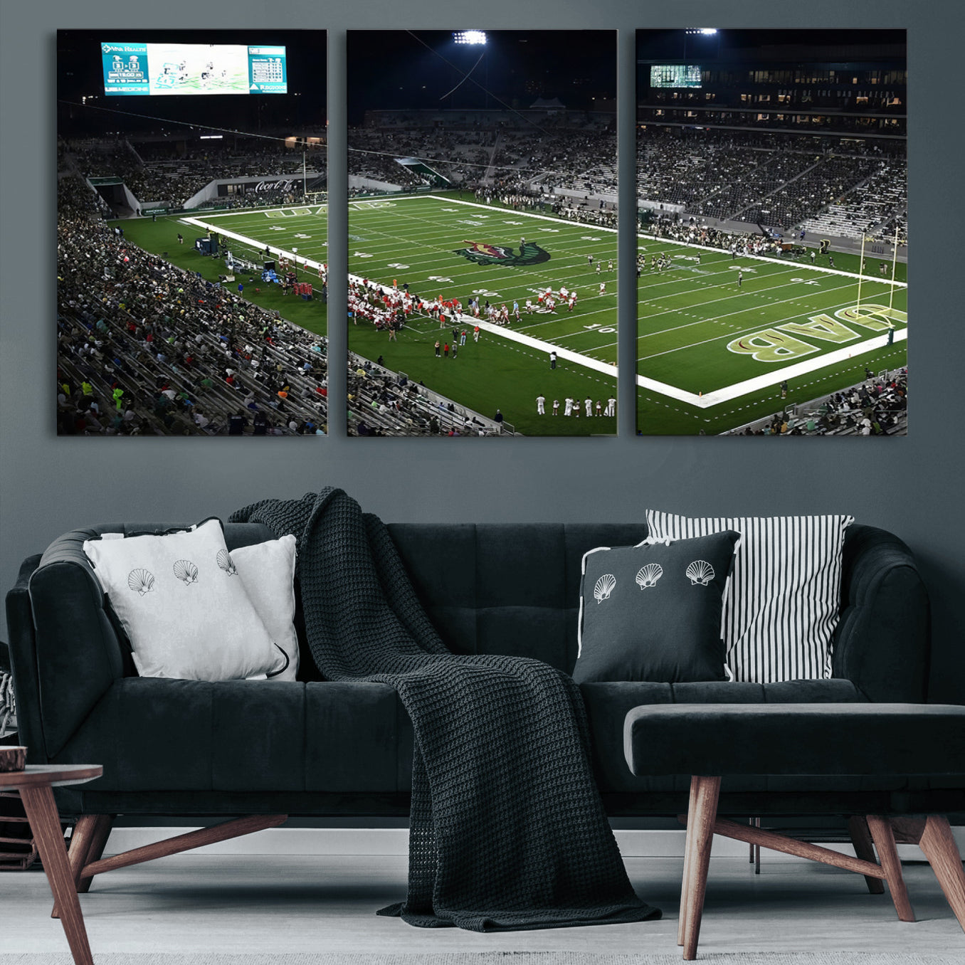 81740-MGV-CV-60X30-3P-UAB Blazers Football Team Print - Birmingham Protective Stadium Wall Art Canvas Print