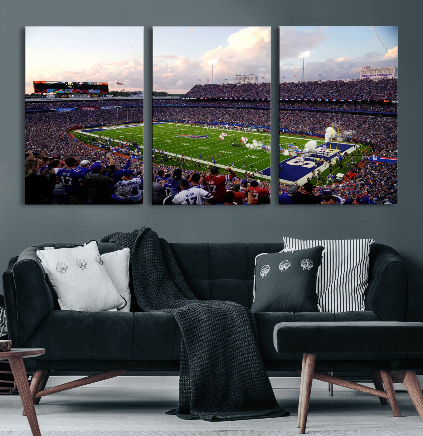 64066-MGV-CV-36X24-Buffalo Bills Football Team Print - Buffalo Highmark Stadium Wall Art Canvas Print