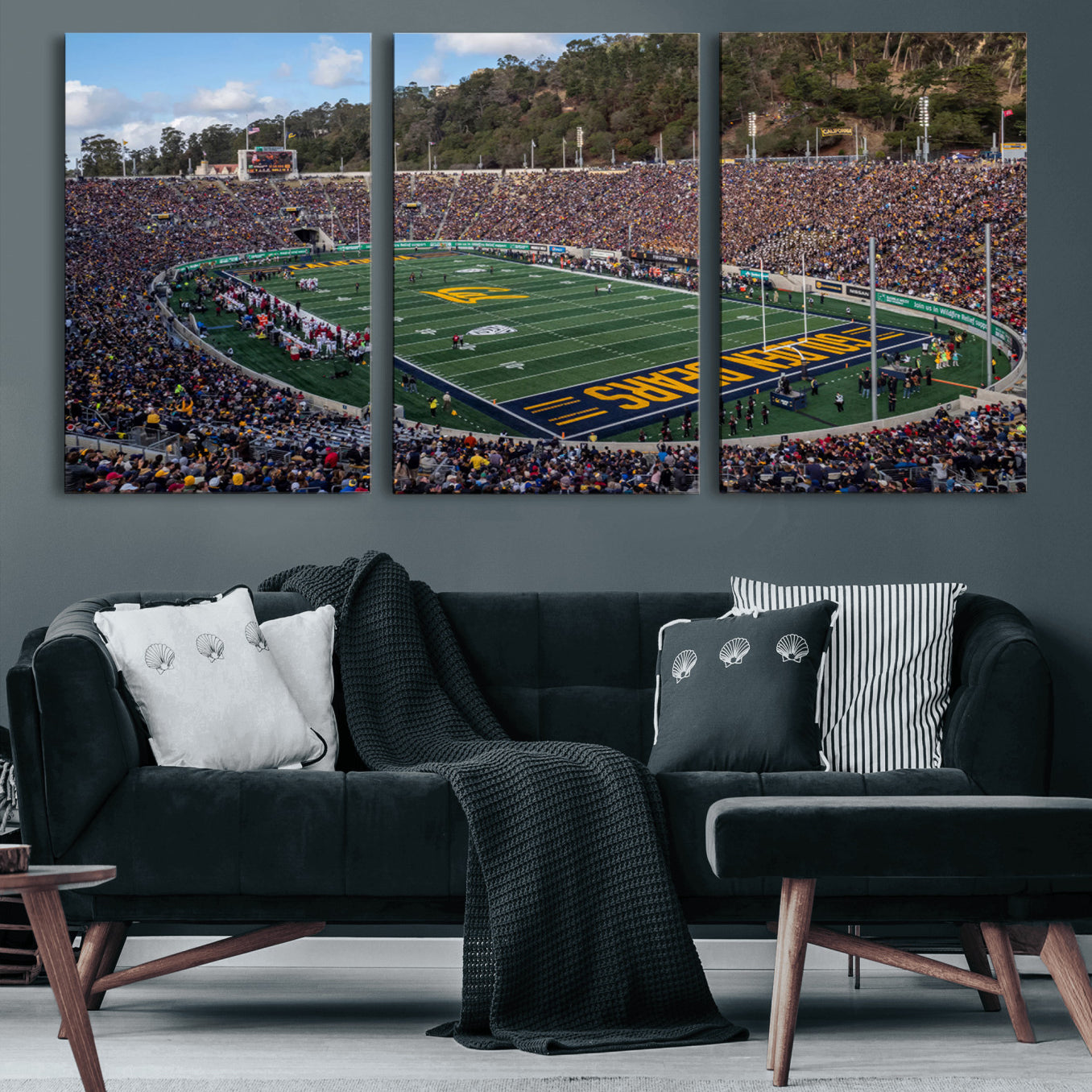 38054-MGV-CV-60X30-3P-University of California Golden Bears Football Team Print - Berkeley California Memorial Stadium Art