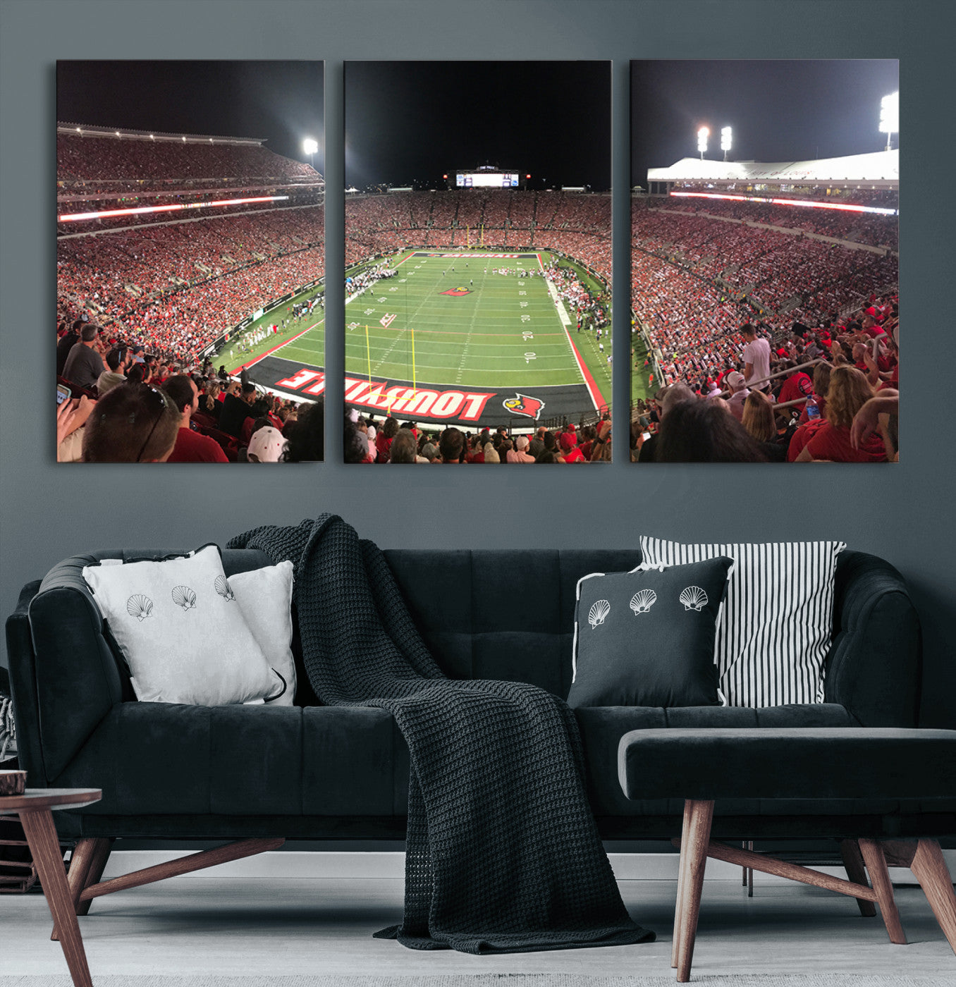 51251-MGV-CV-60X30-3P-University of Louisville Cardinals Football Team Print - Louisville Cardinal Stadium Wall Art Canvas