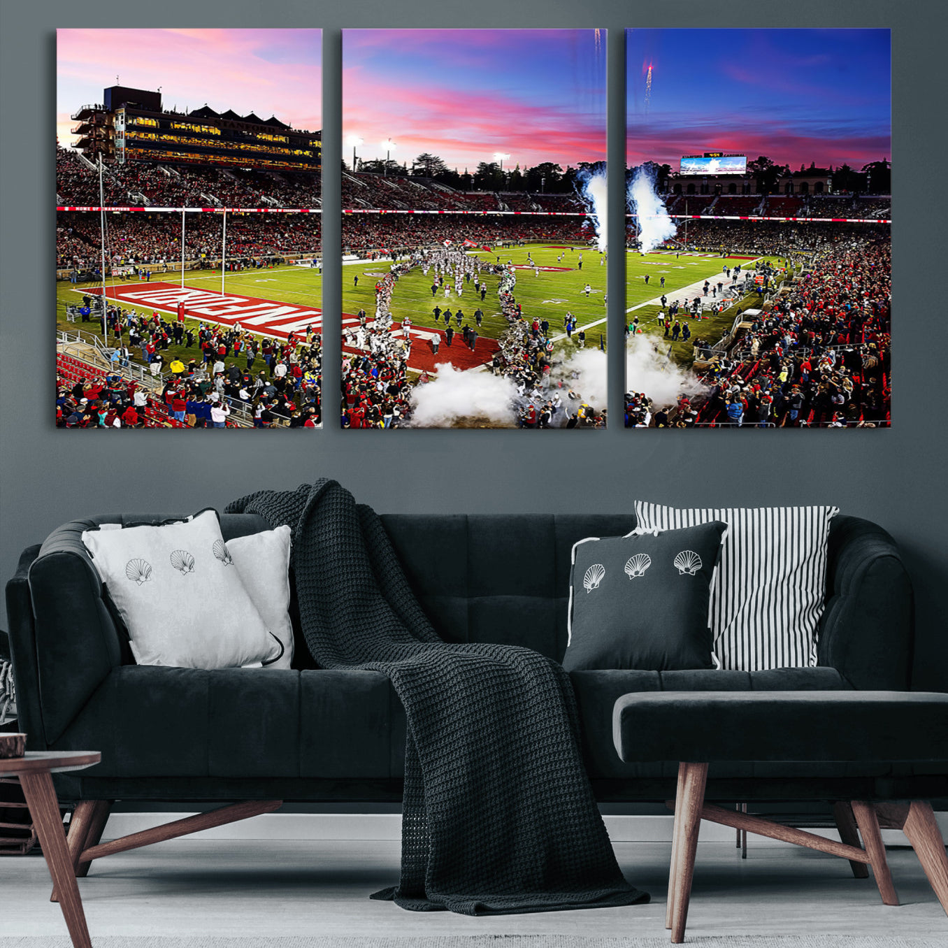 25557-MGV-CV-60X30-3P-Stanford University Cardinal Football Team Print - Stanford Stadium Wall Art Canvas Print
