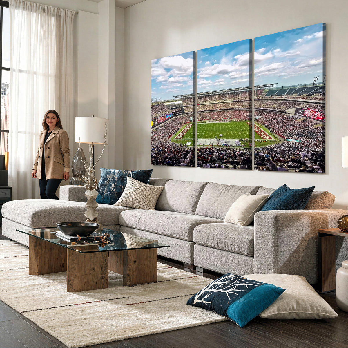 29243-PAN-FL-20X10 - The Temple University Owls Athletics Team Print - Philadelphia Lincoln Financial Field Stadium Wall