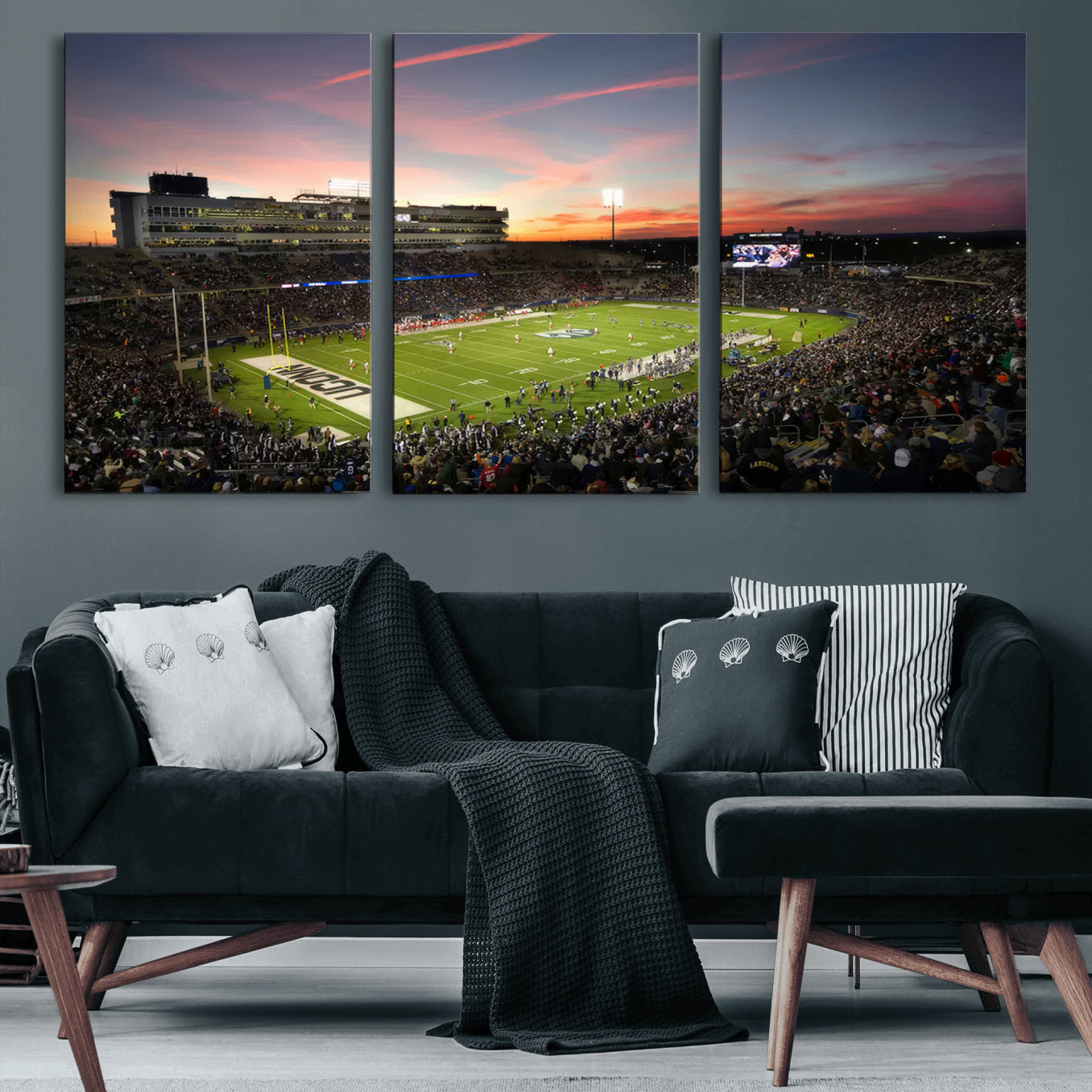 64416-MGV-CV-60X30-3P-The University of Connecticut UCONN Huskies Football Team Print - East Hartford Pratt & Whitney