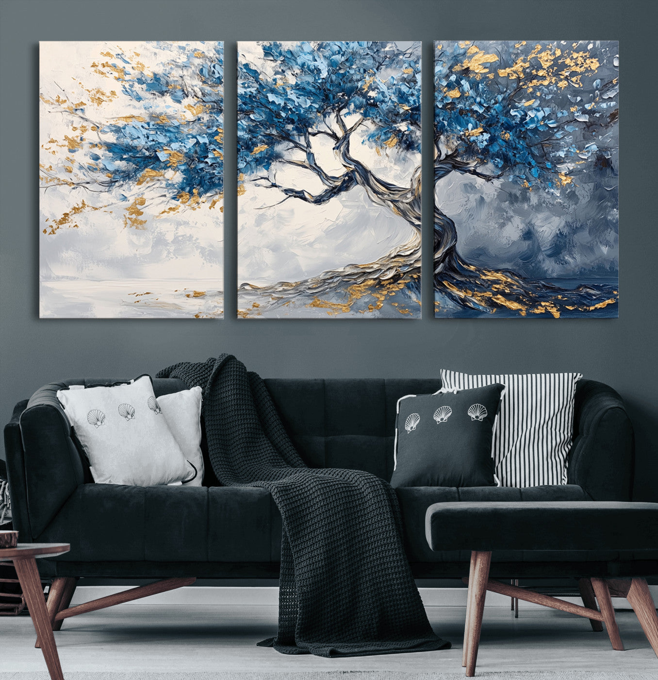 10259-MGV-CV-60X30-3P-Abstract Tree Painting Canvas Wall Art | Tree of Life Painting Wall Art Canvas Print
