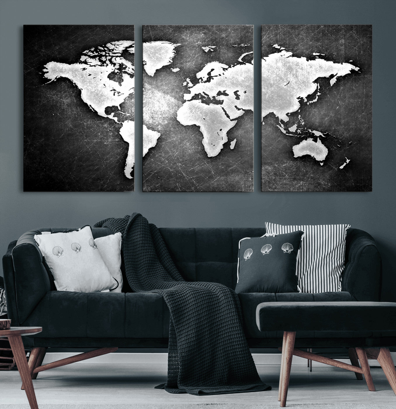 34390-MGV-CV-36X24-Push Pin World Map Canvas Print – Travel Tracker Wall Art for Couples, Perfect Anniversary Gift for Home or Office Decor