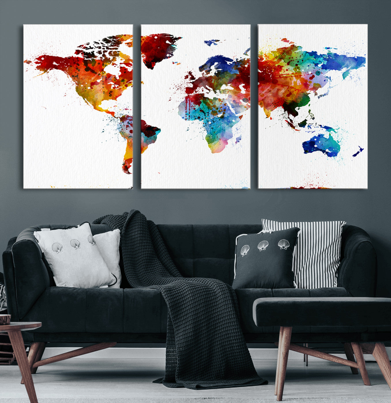 94085-MGV-CV-60X30-3P-Push Pin World Map Canvas Print – Travel Tracker Wall Art for Couples, Perfect Anniversary Gift for Home or Office Decor
