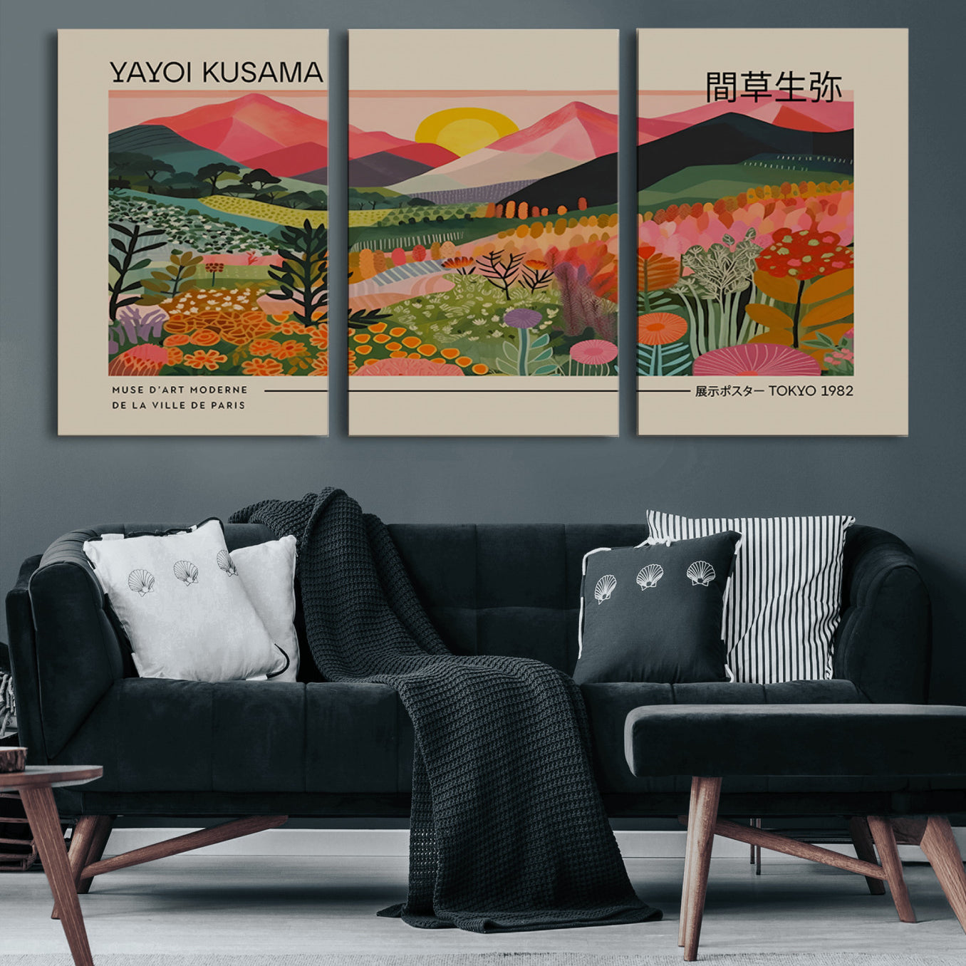 -Yayoi Kusama 1986 Wall Art Print – Yayoi Kusama Wabi Sabi Japanese Wall Art Print - Vibrant Abstract