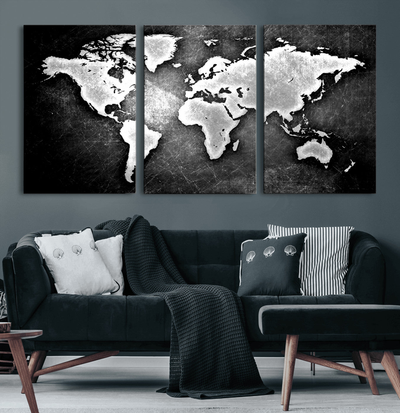 95037-MGV-CV-60X30-3P-World Map Wall Art Canvas Print – Framed Wall Art for Anniversary Gift or Home Adventure Decor