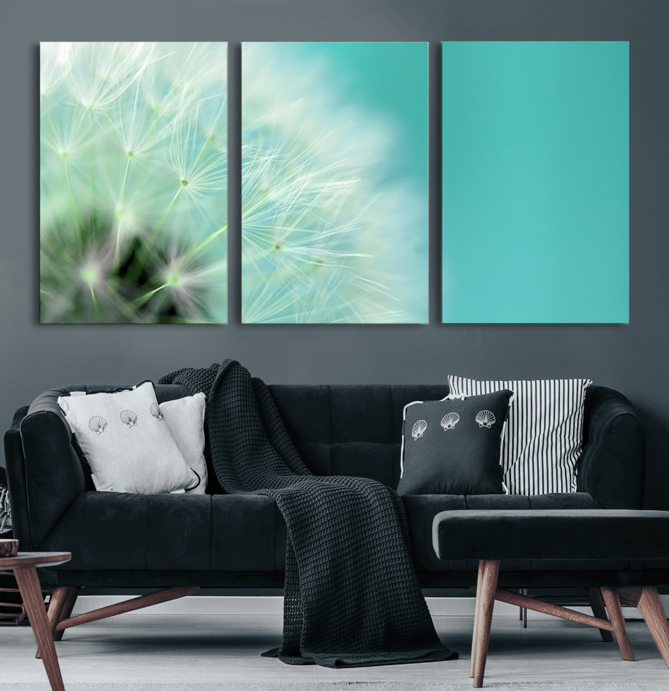 26056-MGV-CV-60X30-3P-DANDELION Flower Wall Art Canvas Print, Canvas Dandelion Floral Wall Art