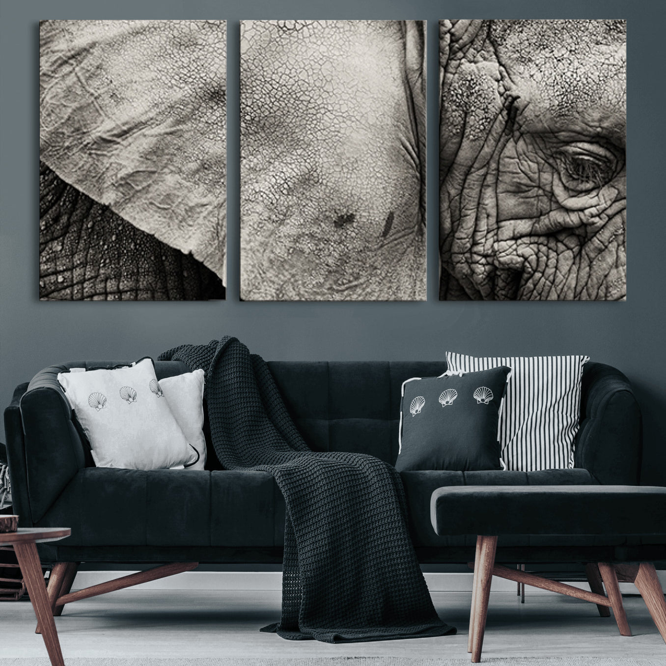 53588-MGV-CV-60X30-3P-Elephant Wall Art Canvas Print