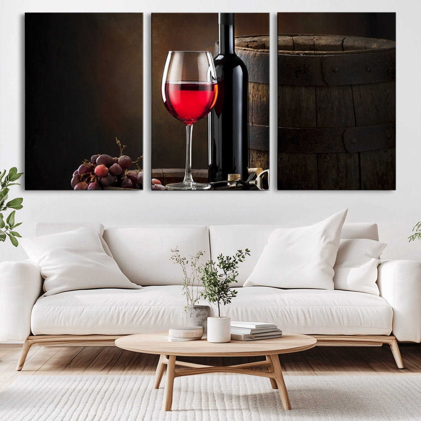 -Red Wine and Bottle Canvas Print