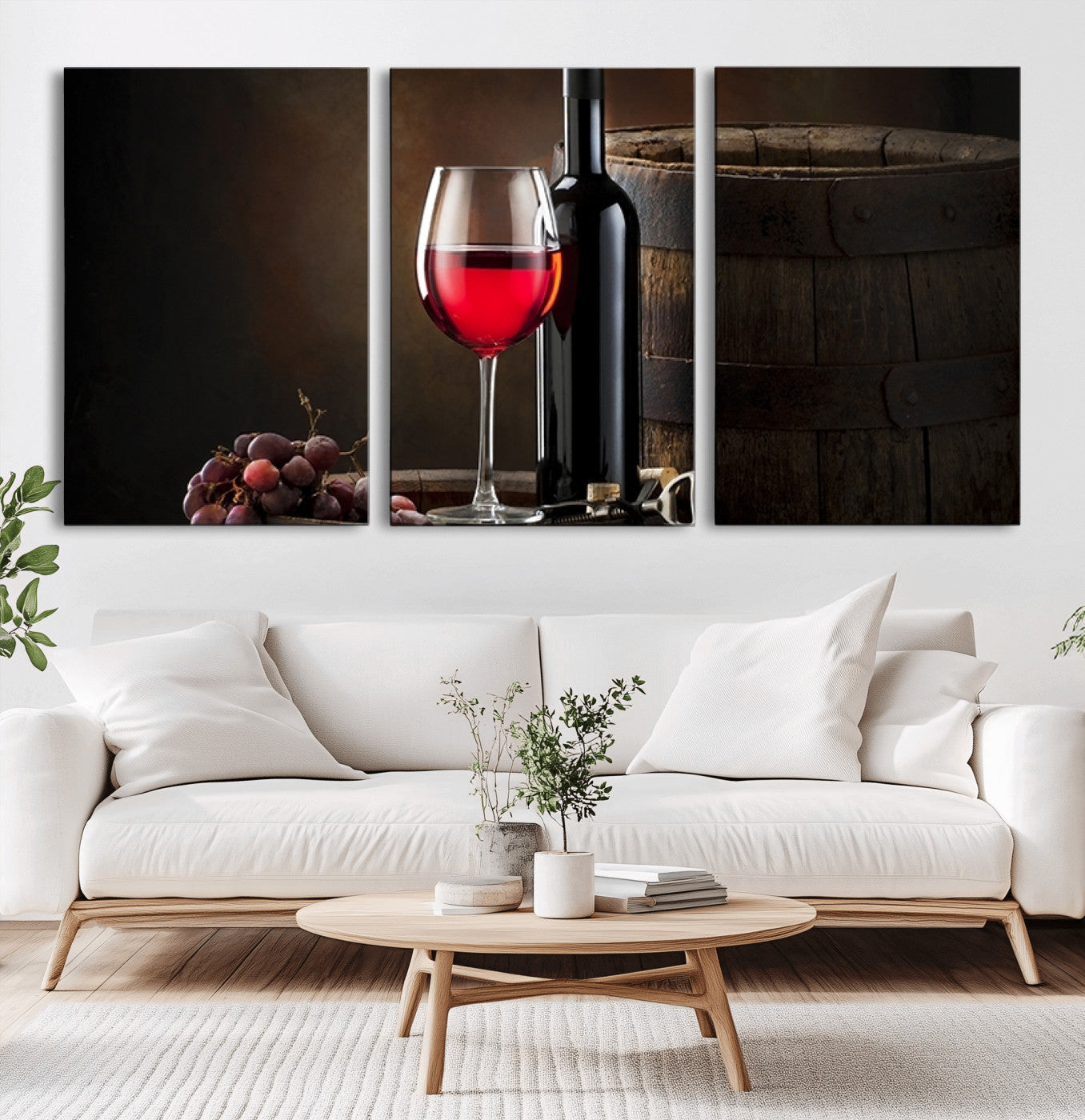 -Red Wine and Bottle Canvas Print
