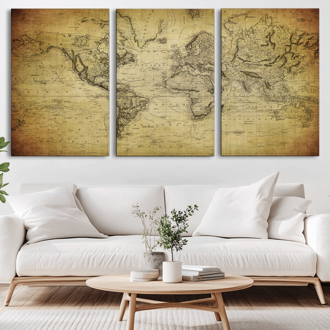 Push Pin World Map Canvas Print | Travel Tracker Wall Art
