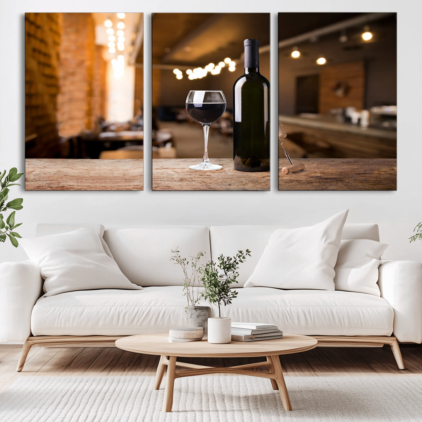 -Wine and Bottle Wall Art Canvas Print