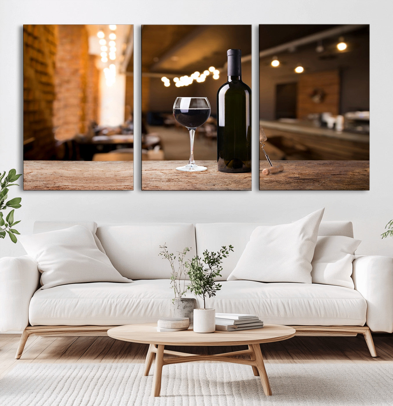 -Wine and Bottle Wall Art Canvas Print