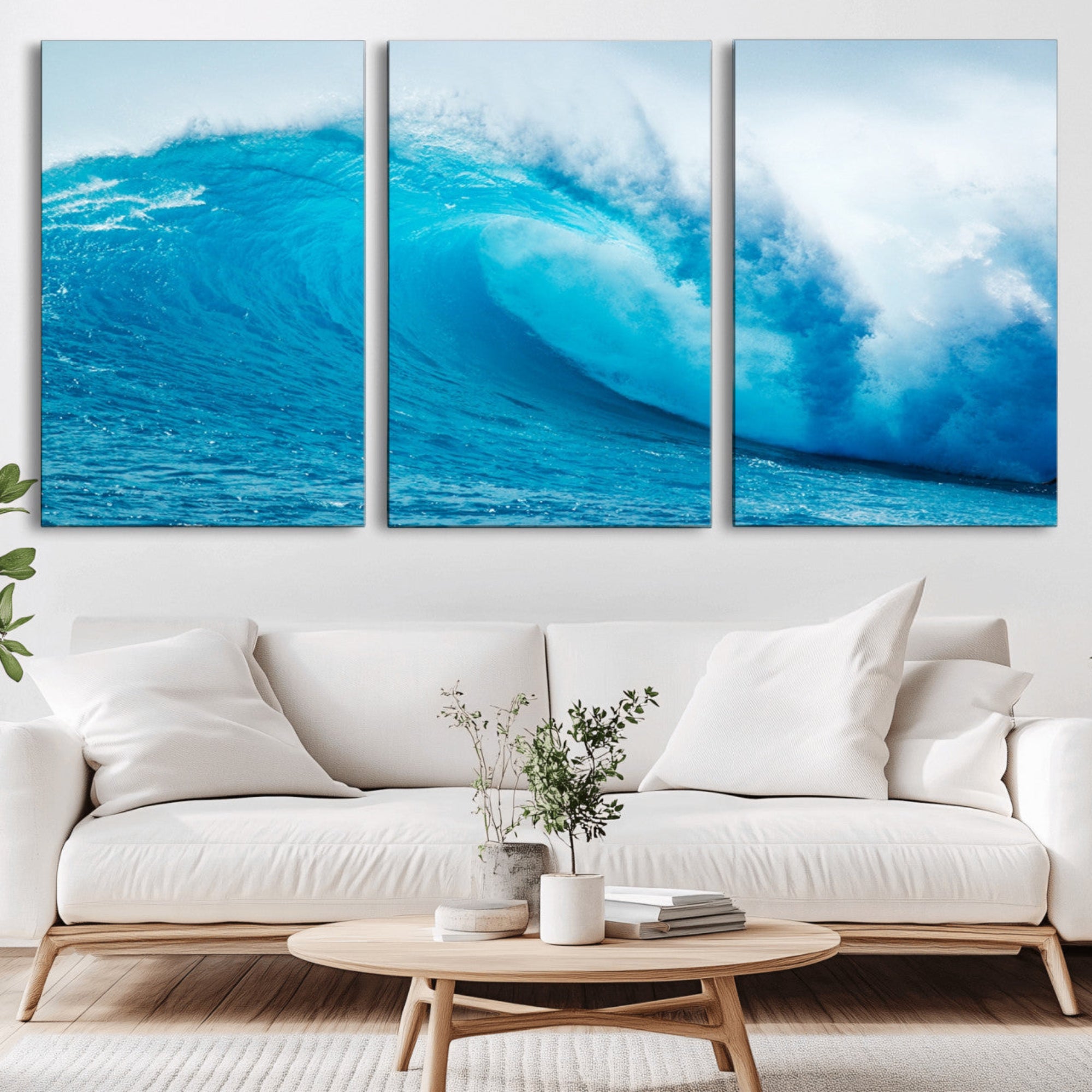 13117-MGV-CV-36X24-Big Ocean Surfing Wave Wall Art Canvas Print