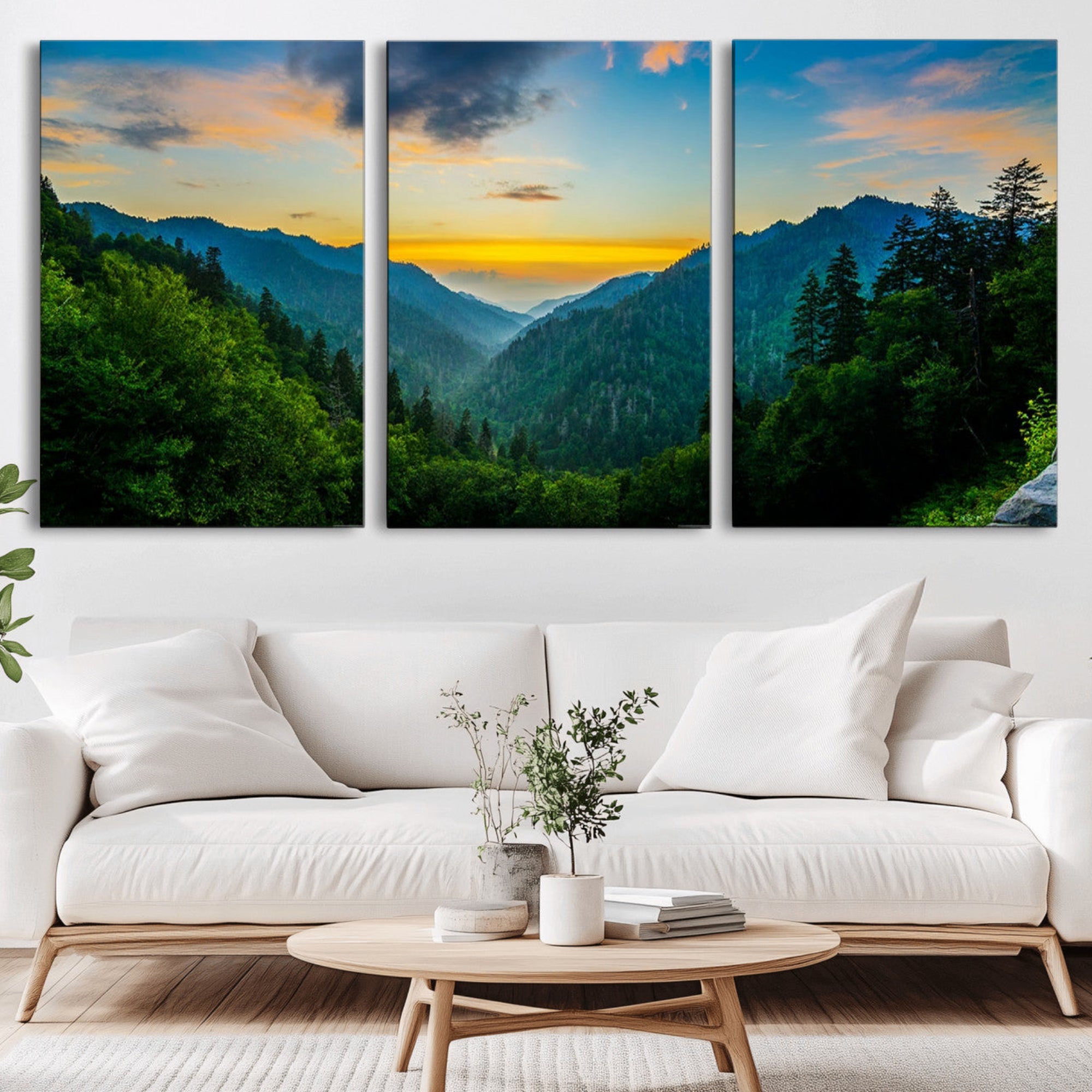 94536-MGV-CV-36X24-Green Forest Wall Art Canvas Print