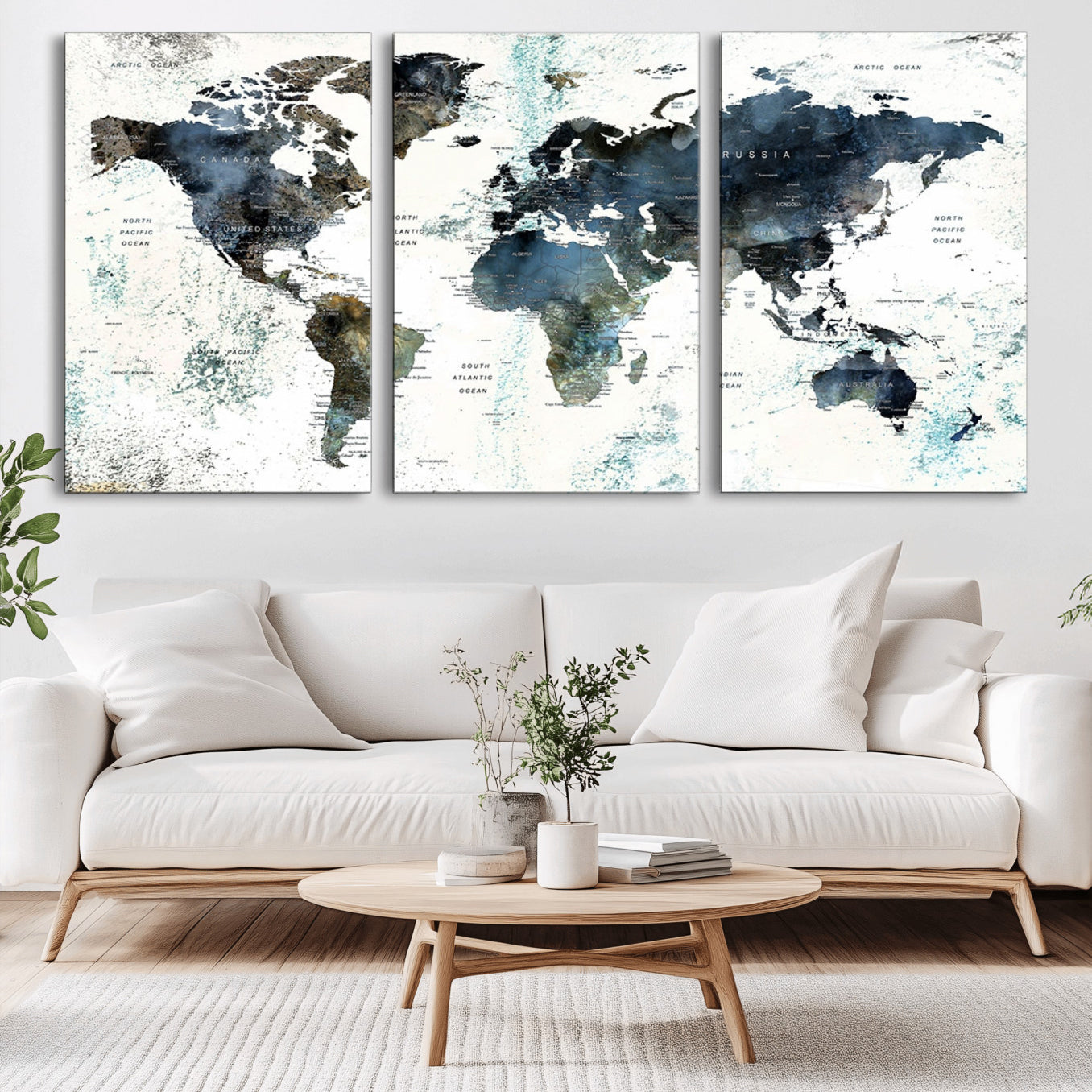 75398-MGV-CV-36X24-Push Pin World Map Canvas Print – Travel Tracker Wall Art for Couples, Perfect Anniversary Gift for Home or Office Decor