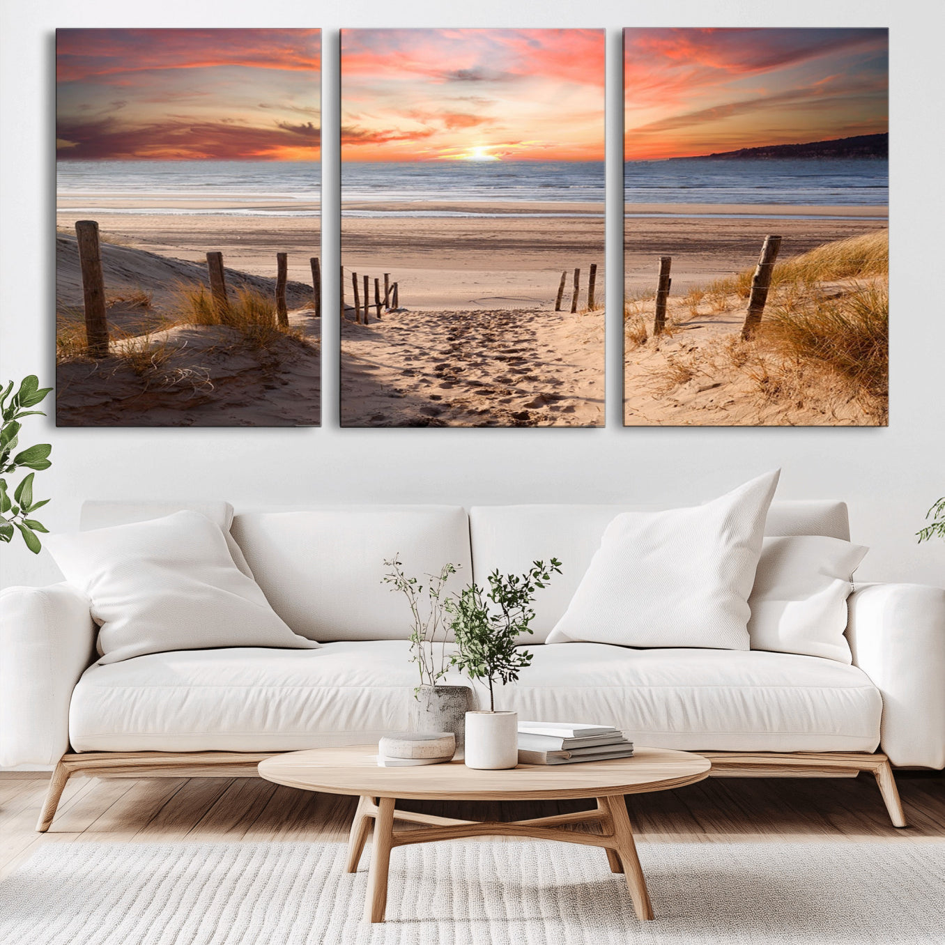 -Sunset on the Sea Wall Art Canvas Print