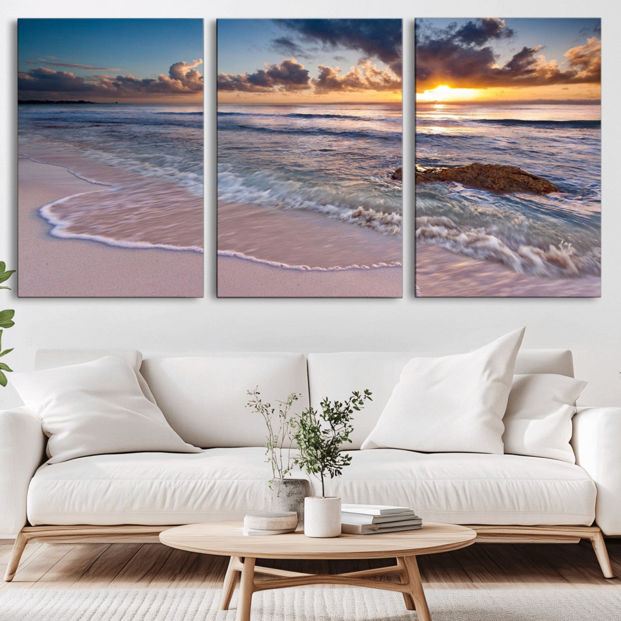 94906-MGV-CV-36X24-Sea Ocean Sunset Beach Wall Art Canvas Print