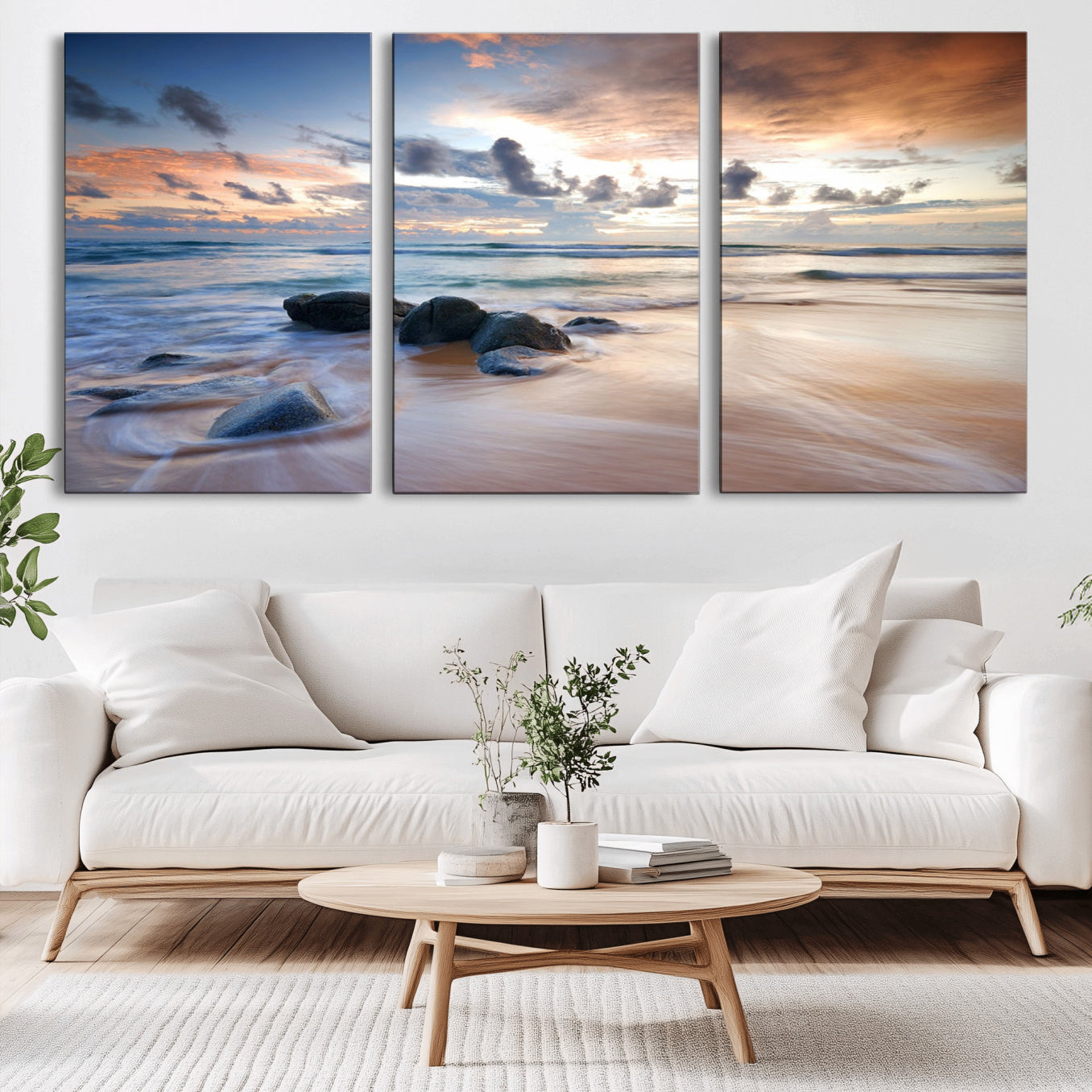 -Serene Weather On The Beach Wall Art Canvas Print