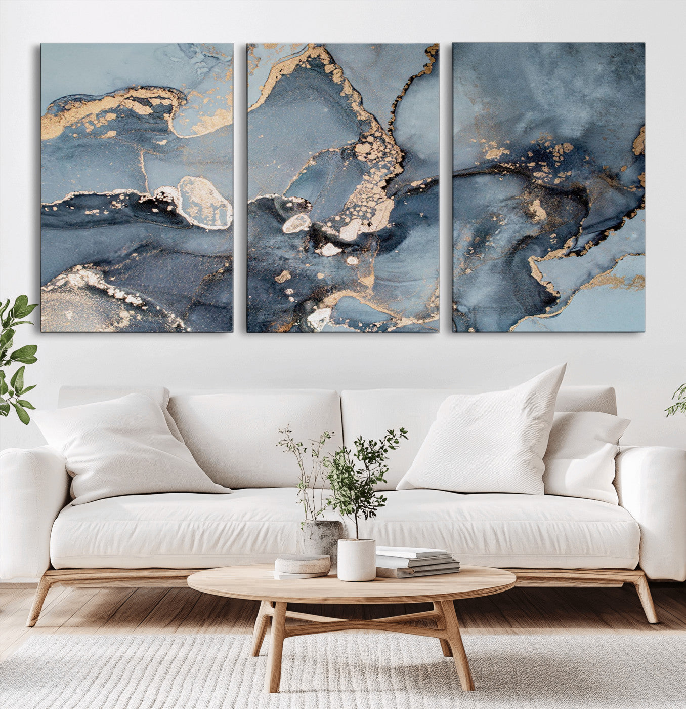 17119-MGV-CV-36X24-Multipanel Marble Fluid Effect Wall Art Abstract Canvas Wall Art Print